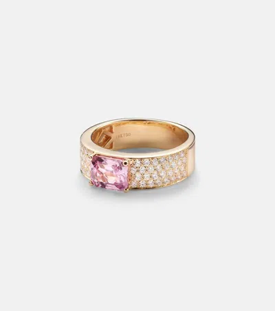Anita Ko 18kt Gold Ring With Sapphire And Diamonds In Gold