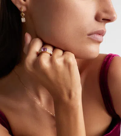 Anita Ko 18kt Gold Ring With Sapphire And Diamonds In Gold