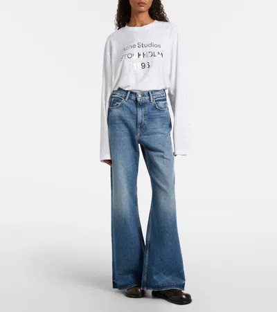 Acne Studios High Waist Wide-leg Jeans In Blue