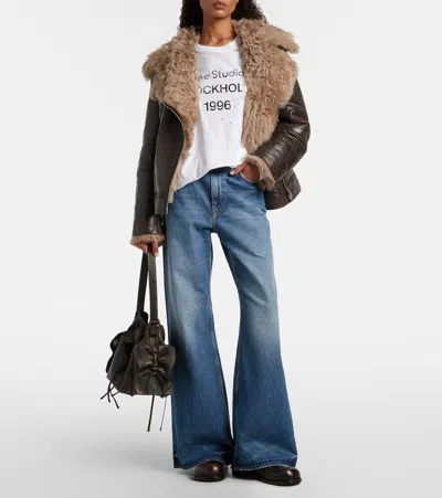 Acne Studios High Waist Wide-leg Jeans In Blue