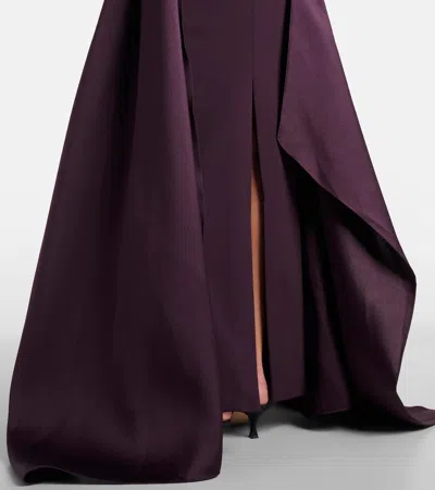 Solace London Olivia Draped Gown In Purple