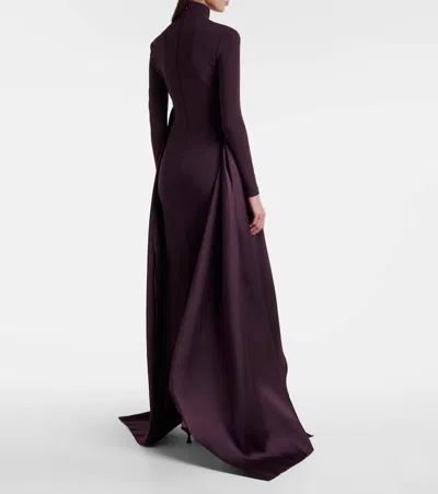 Solace London Olivia Draped Gown In Purple