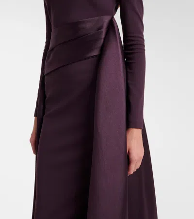 Solace London Olivia Draped Gown In Purple