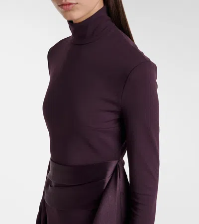 Solace London Olivia Draped Gown In Purple