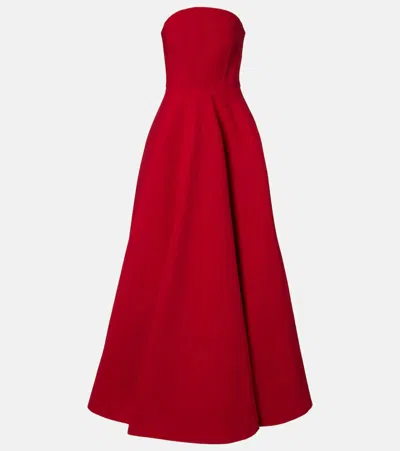 Solace London Mathilde Strapless Gown In Red