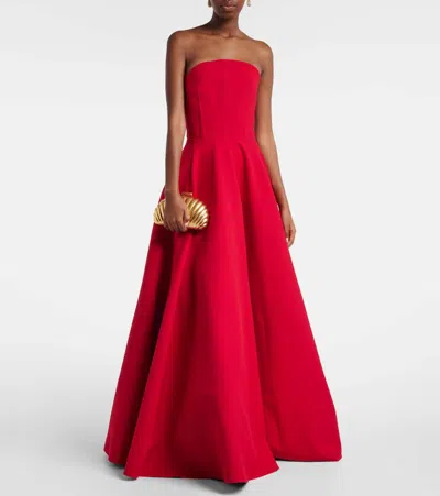 Solace London Mathilde Strapless Gown In Red