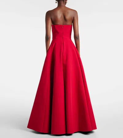 Solace London Mathilde Strapless Gown In Red