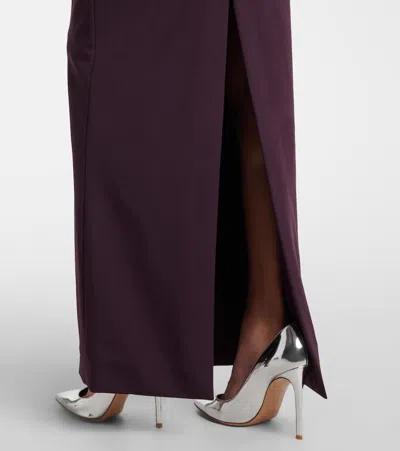 Solace London Anica Off-shoulder Gown In Purple