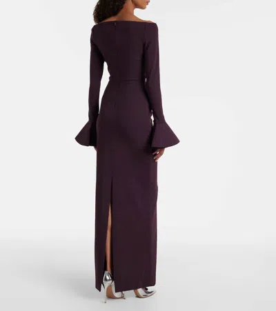 Solace London Anica Off-shoulder Gown In Purple