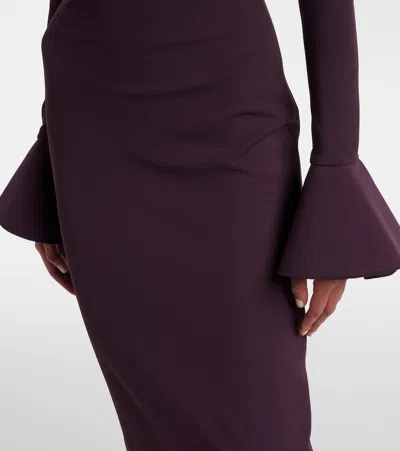 Solace London Anica Off-shoulder Gown In Purple