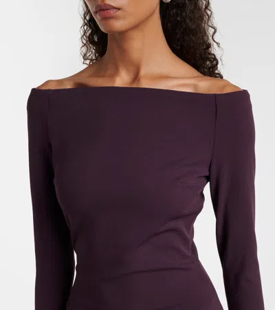 Solace London Anica Off-shoulder Gown In Purple