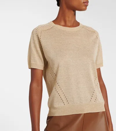 Joseph Metallic Lurex Lille Top In Neutral