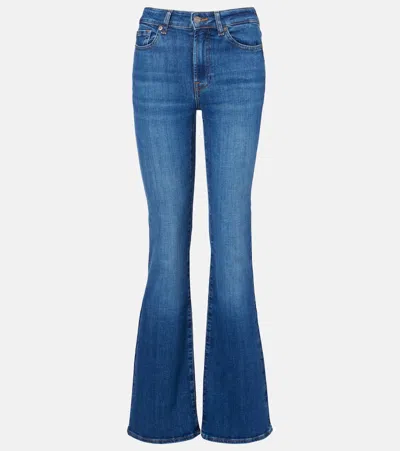 7 For All Mankind Leggy Bootcut Straight Jeans In Blue
