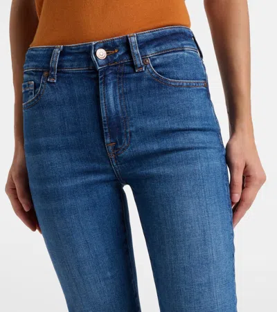 7 For All Mankind Leggy Bootcut Straight Jeans In Blue