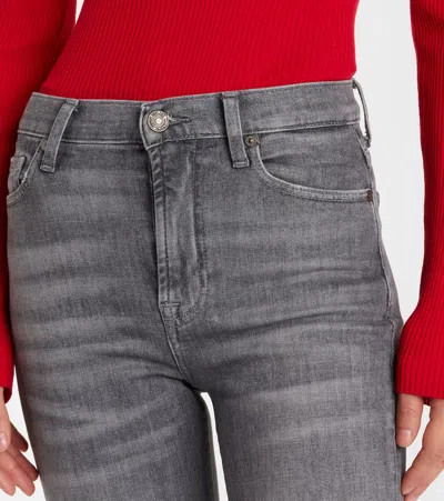 7 For All Mankind Modern Dojo High-rise Flared Jeans In Gray