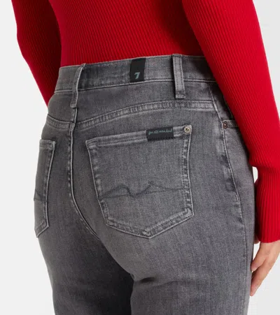 7 For All Mankind Modern Dojo High-rise Flared Jeans In Gray