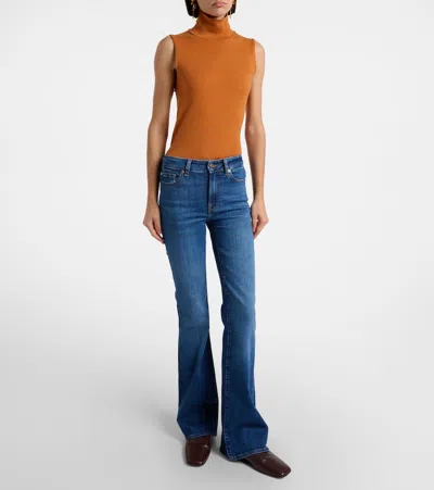 7 For All Mankind Leggy Bootcut Straight Jeans In Blue