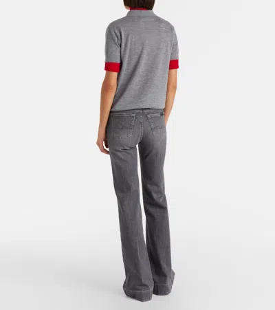 7 For All Mankind Modern Dojo High-rise Flared Jeans In Gray