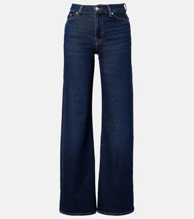 7 For All Mankind Lotta High-rise Wide-leg Jeans In Blue