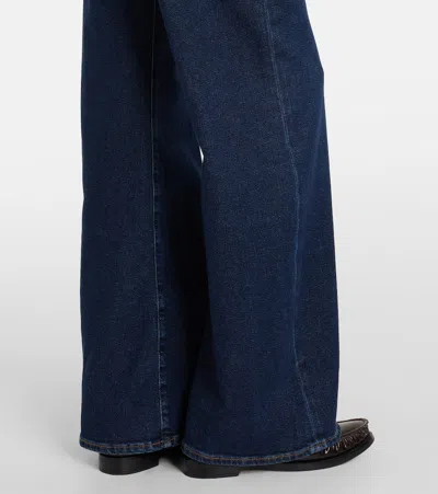 7 For All Mankind Lotta High-rise Wide-leg Jeans In Blue