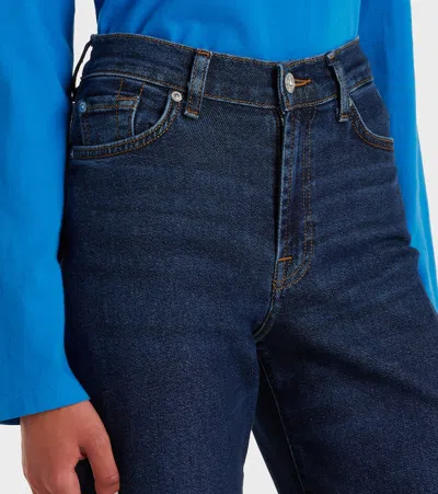 7 For All Mankind Lotta High-rise Wide-leg Jeans In Blue