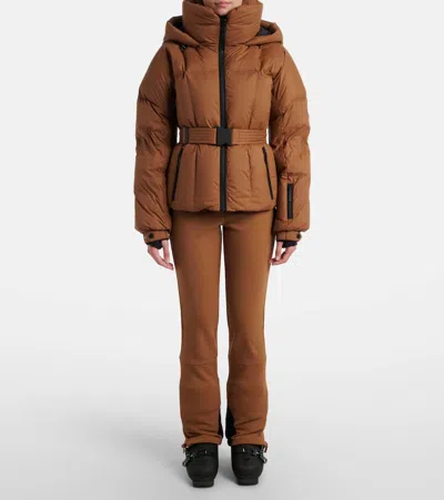 Cordova The Monterosa Hooded Belted Quilted Recycled Down Ski Jacket In Multi