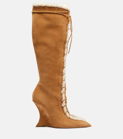 Paris Texas Nina 105 Suede Knee-high Boots In Brown