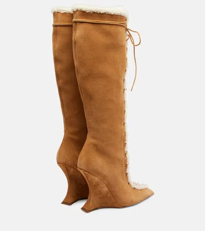 Paris Texas Nina 105 Suede Knee-high Boots In Brown