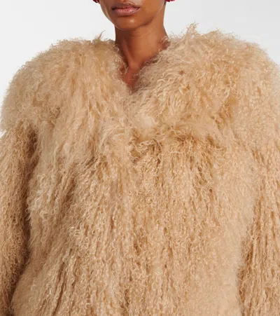 Magda Butrym Shearling Jacket In Animal Print