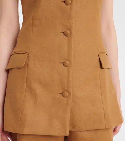 Faithfull Jane Linen Vest In Animal Print