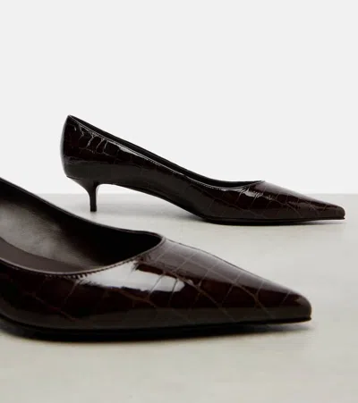 Jimmy Choo Amelia 35 Croc-effect Leather Pumps In Multi