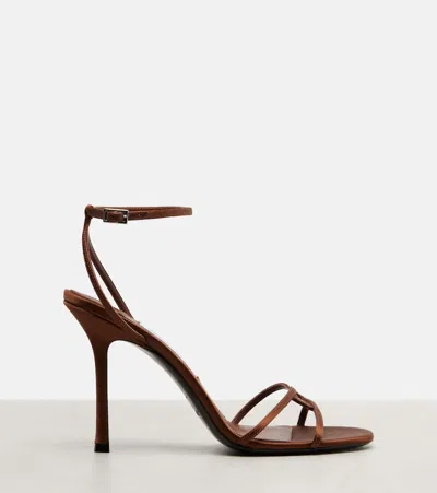 Jimmy Choo Leo 100 Satin Sandals In Animal Print