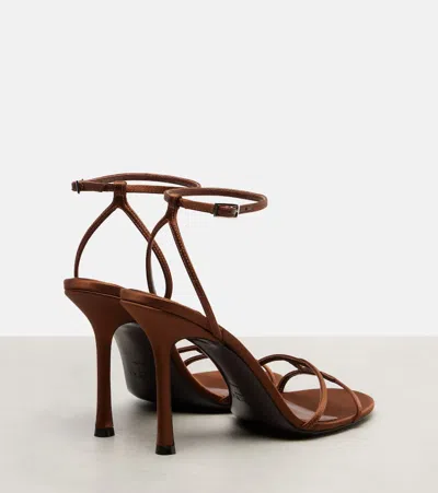 Jimmy Choo Leo 100 Satin Sandals In Animal Print