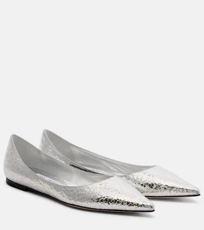 Jimmy Choo Love Ballet Flats In Silver
