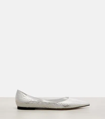 Jimmy Choo Love Ballet Flats In Silver