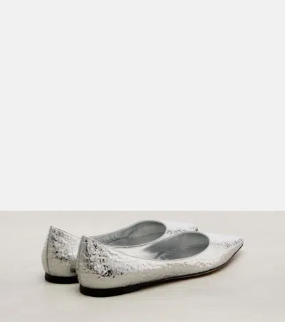 Jimmy Choo Love Ballet Flats In Silver