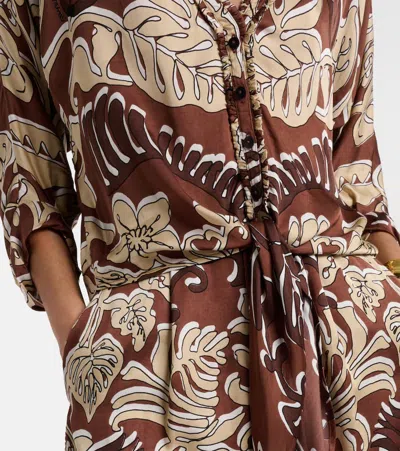 Poupette St Barth Azia Printed Top In Brown