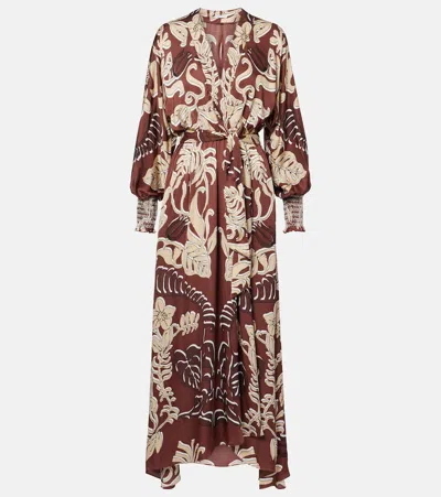 Poupette St Barth Kristen Printed Maxi Dress In Brown