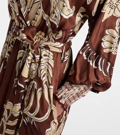 Poupette St Barth Kristen Printed Maxi Dress In Brown