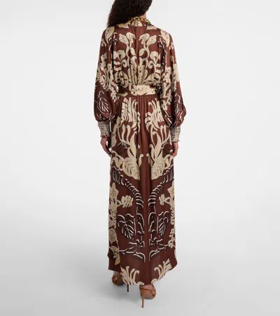 Poupette St Barth Kristen Printed Maxi Dress In Brown