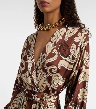 Poupette St Barth Kristen Printed Maxi Dress In Brown