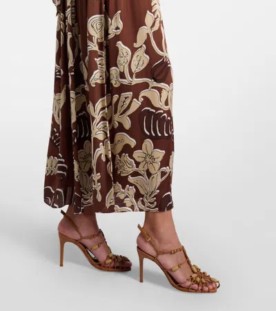 Poupette St Barth Isore Printed Halterneck Maxi Dress In Brown