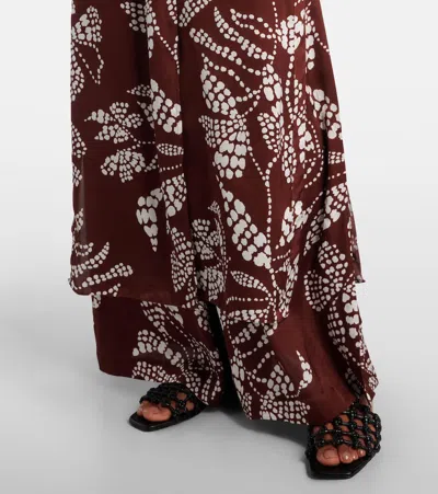 Poupette St Barth Lea Printed Beach Cover-up In Brown