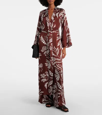 Poupette St Barth Lea Printed Beach Cover-up In Brown