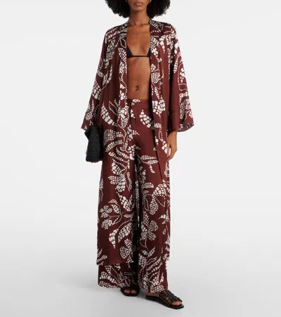 Poupette St Barth Lea Printed Beach Cover-up In Brown