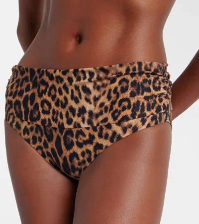 Melissa Odabash Bel Air Leopard-print Bikini Bottoms In Brown