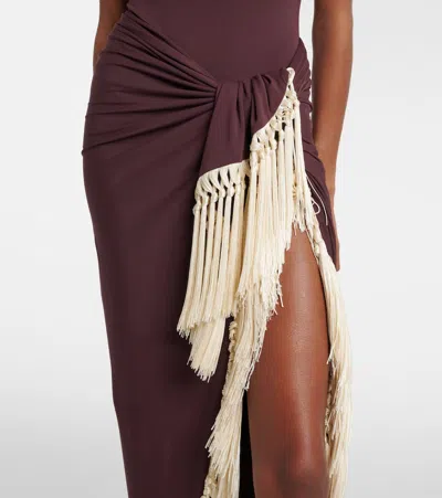 Taller Marmo Lido Swimsuit And Beach Cover-up Set In Brown