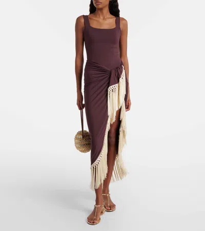 Taller Marmo Lido Swimsuit And Beach Cover-up Set In Brown