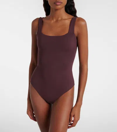 Taller Marmo Lido Swimsuit And Beach Cover-up Set In Brown