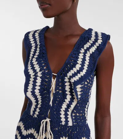 Anna Kosturova Melissa Crochet Cotton Minidress In Multi